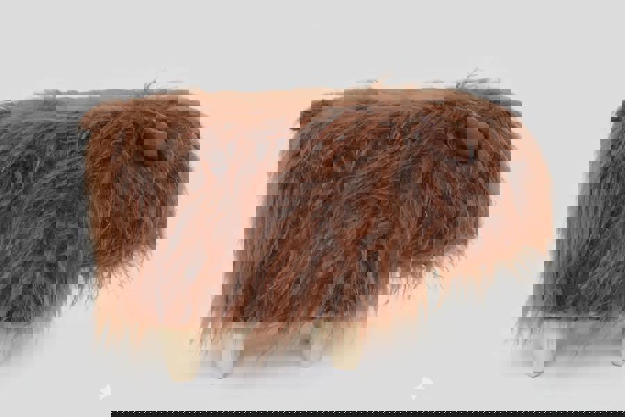 Rumi the Highland Cow Faux Fur Footstool – Cosy Decorative Footrest