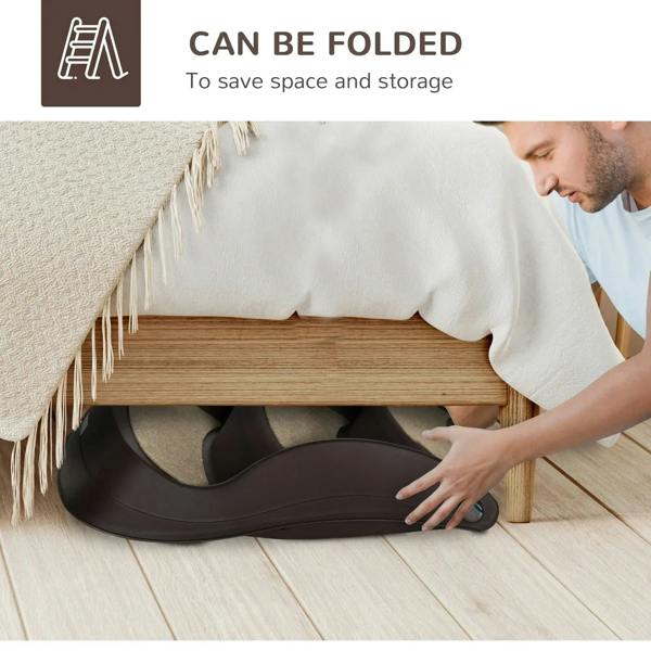 Foldable brown 3-step dog stairs with beige non-slip treads for storage