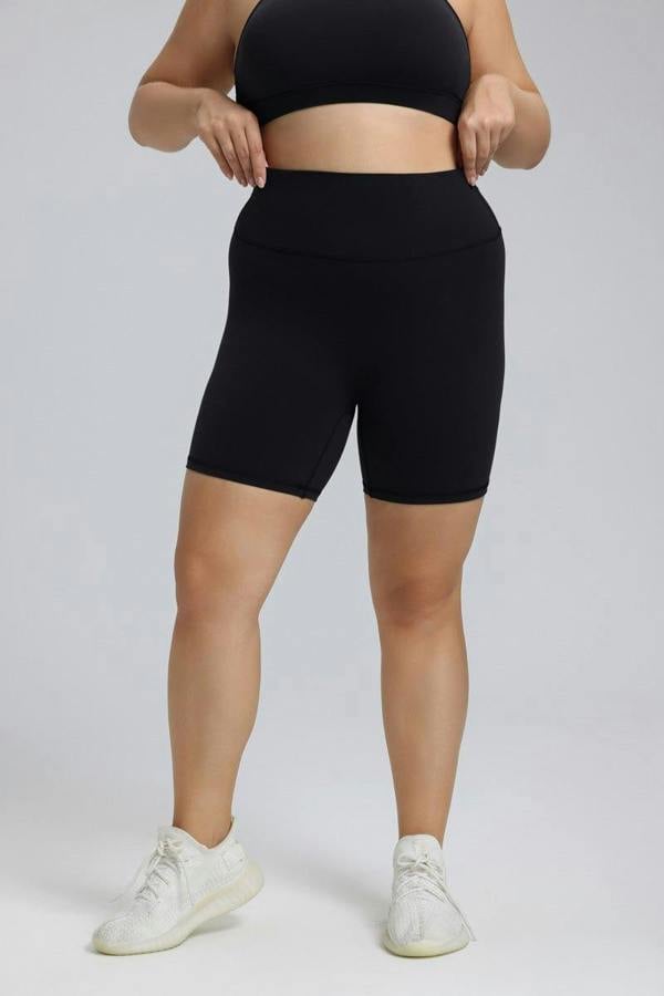 Anniou Plus Size Buttery Soft Yoga Shorts - Black