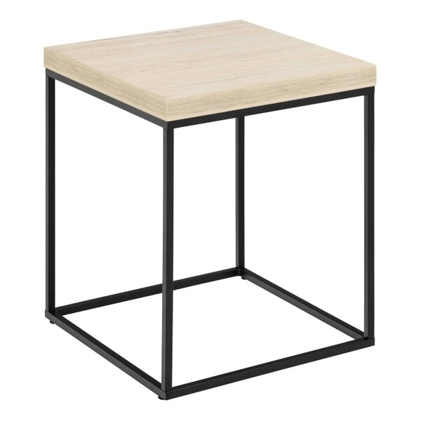 Wyld Haus Hazelmere Travertine Coffee Table Black Metal Legs