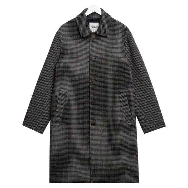 Wax London Stan Double Face Check Wool Coat