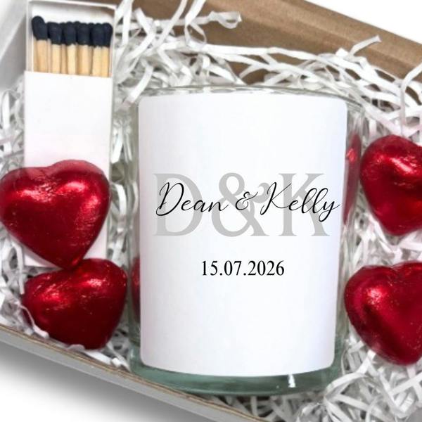 Personalised Mr & Mrs Couples Initial Candle Gift Set | Keepsake for Couples