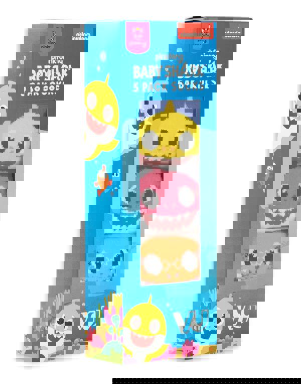 Baby Shark Unisex Kids Multicoloured Multi-Character Calf Socks Set of 5