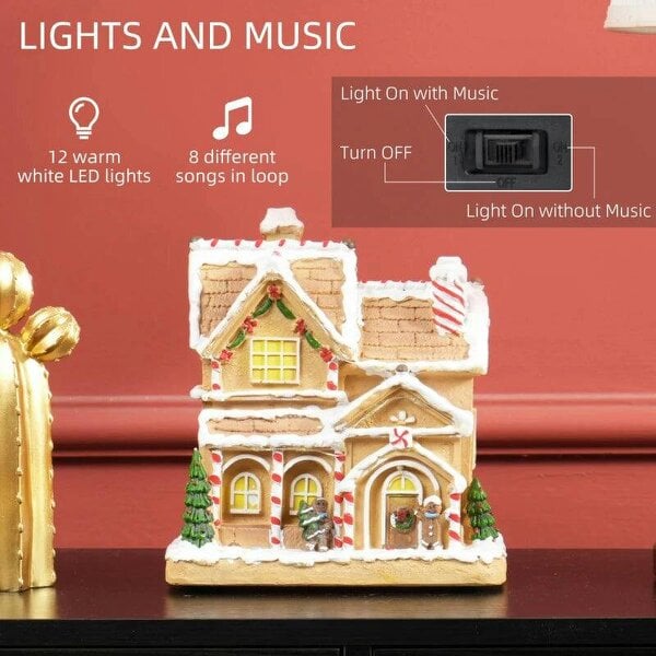 Bobobiy Gingerbread House Light & Music Christmas Decoration