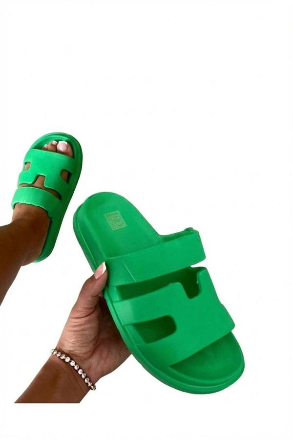 Lucille Cut Out Open Toe Strappy Sandals - Green_wb