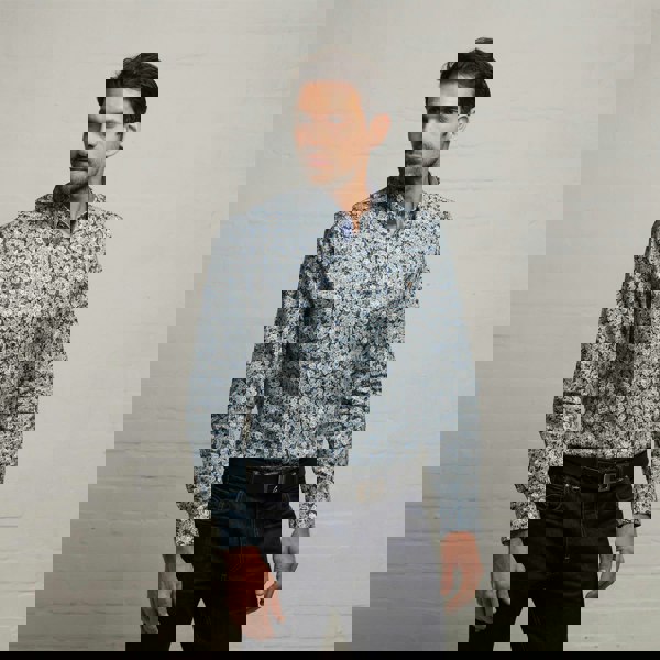 Gabicci G53W06 Mens Long Sleeve Printed Woven Shirt Gabicci Classic - STORM