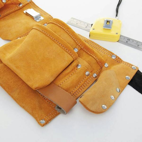 Personalised Leather 11 Pocket Tool Belt - close-up detail