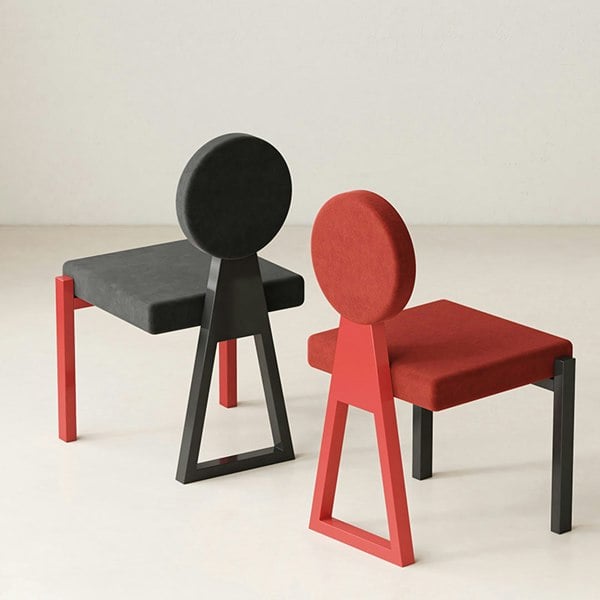 Rit Concept Adetokunbo Accent Dining Chair, Black & Red