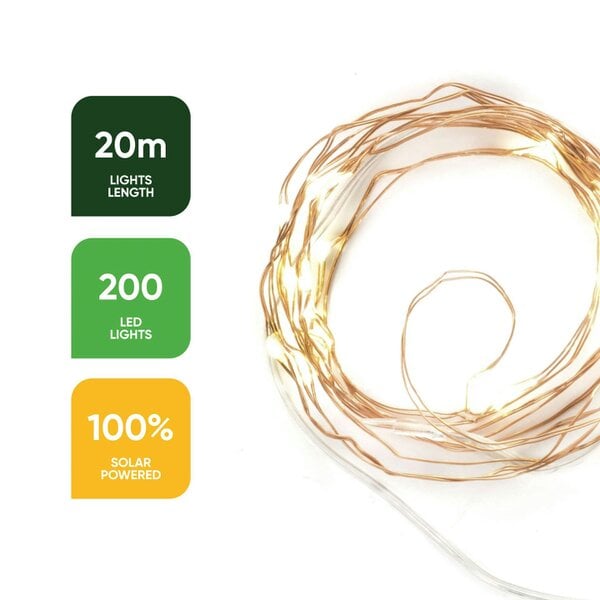 Gardenwize Pack of 2 20m Solar Fairy Lights – 100 LEDs Each
