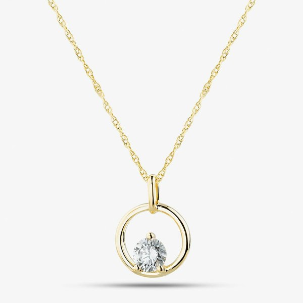 T. H. Baker Gold Plated 0.25ct Lab Grown Diamond Open Circle Necklace LGP46865-25