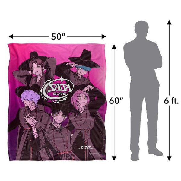 K-Pop Demon Hunters Soft Touch Saja Boys Blanket - Multicoloured