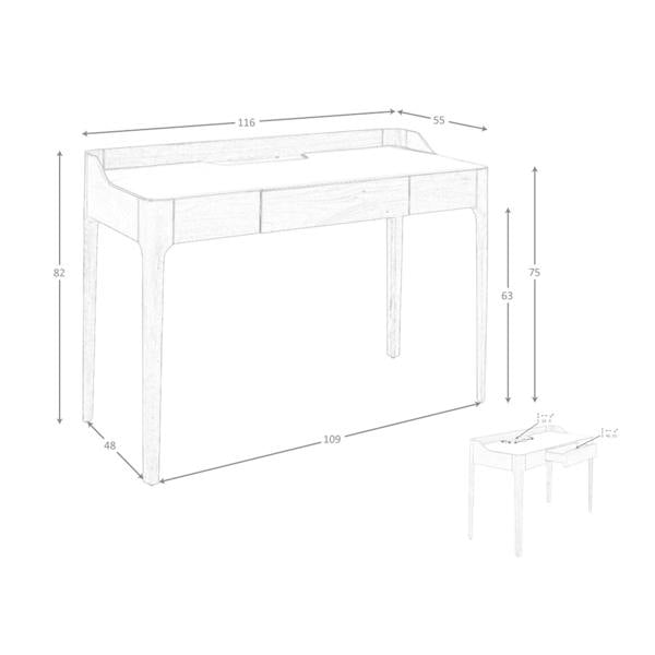 Angel Cerdá Writing desk with leatherette and walnut top 7147