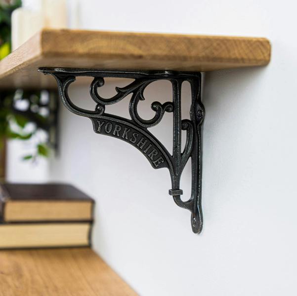 Pair of Antique Cast Iron Victorian Style 'Yorkshire' Shelf Brackets 