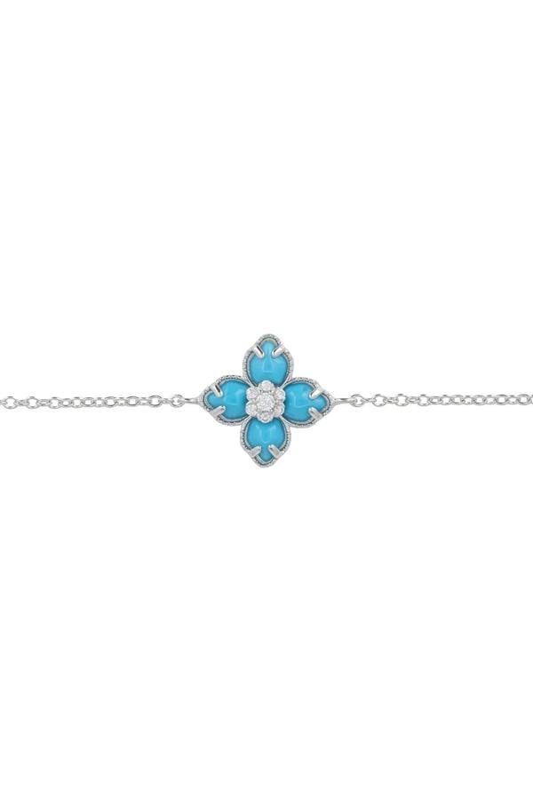 Blue clover silver bracelet.