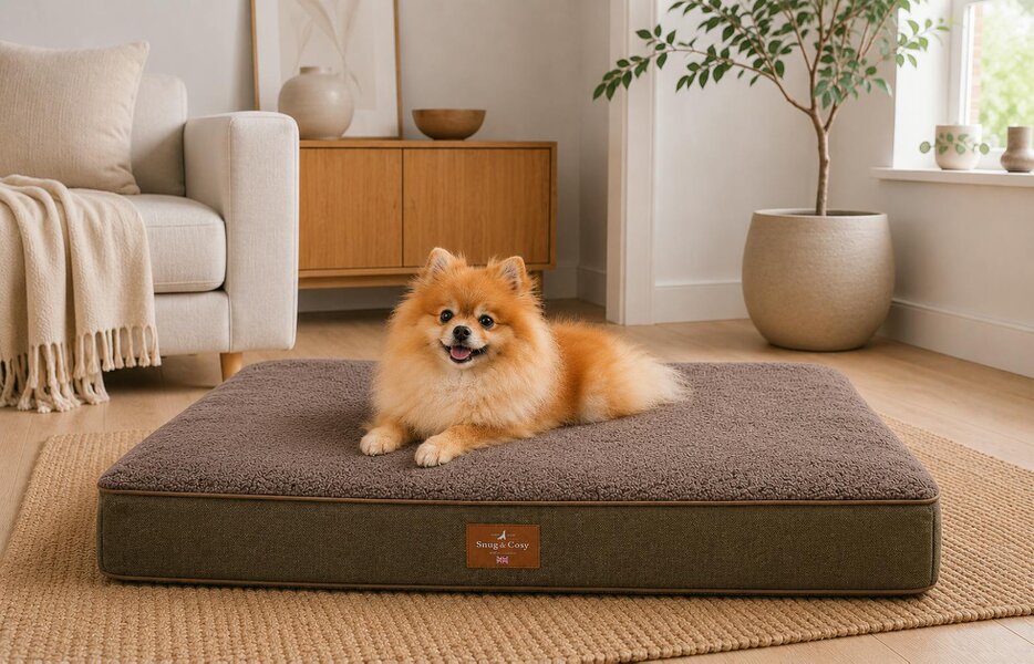 Snug and Cosy Pets Heritage Tweed Orthopaedic Pet Lounger - Comfort & Support