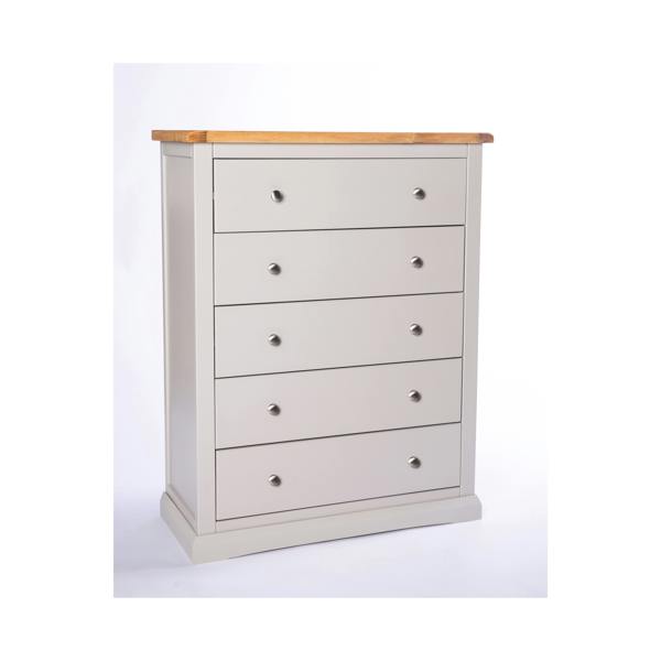 Loreo 5 Drawer Chest of Drawers Chrome Knob