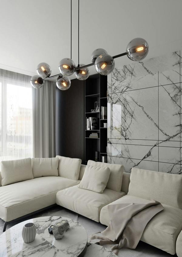 Emibig ROSSI Pendant lamp  8 x E14 Black with Graphite Shade
