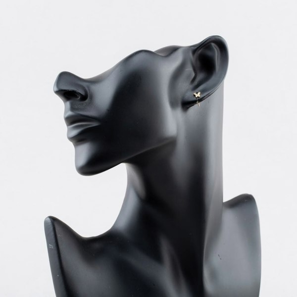 T. H. Baker 9ct Yellow Gold 0.08ct Brilliant Cut Diamond Butterfly Stud Earrings THE46446-08