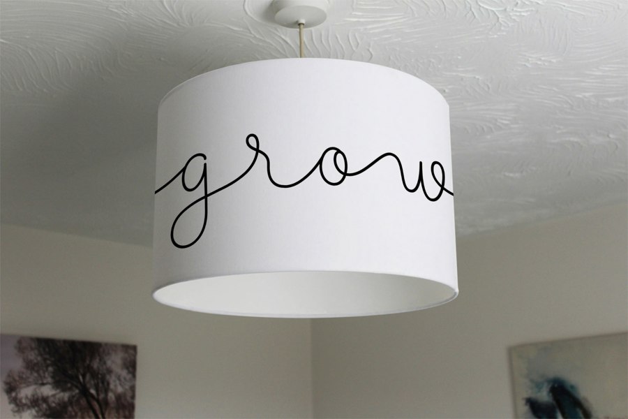 Benjamin Tate Design Text Glow (Ceiling & Lamp Shade)