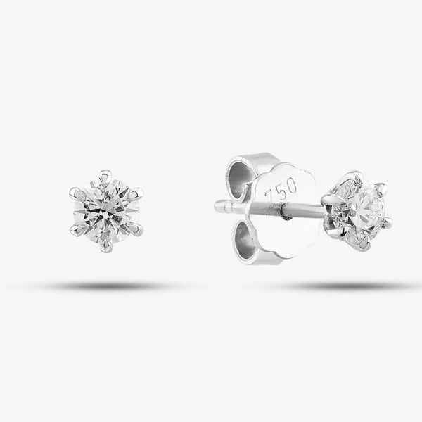 T. H. Baker 18ct White Gold 0.51ct Brilliant Cut Diamond Stud Earrings 04-80-032/24-01-628/629