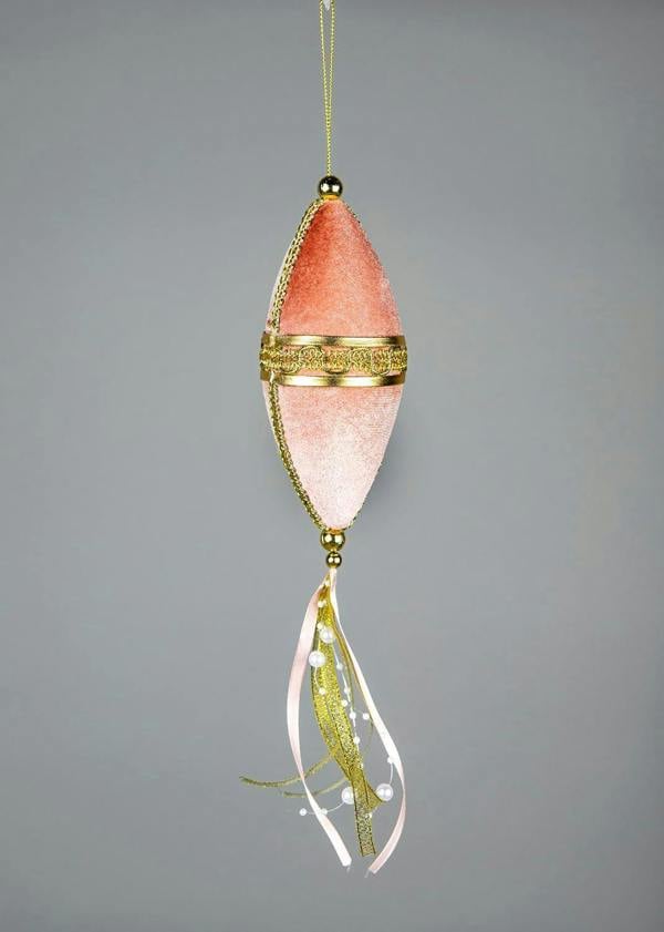 7 x 30 cm Pink Oval Drop Hanging Decoration for Christmas Trees, Wreaths and Garlands image 5