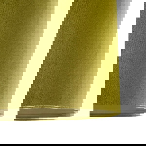 Soft Velvet Olive Green Fabric Round Lamp Shade for Table or Pendant Image 3