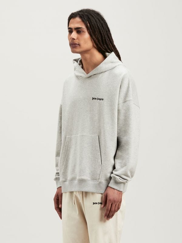 Palm Angels Embroidered Logo Hoodie - Grey