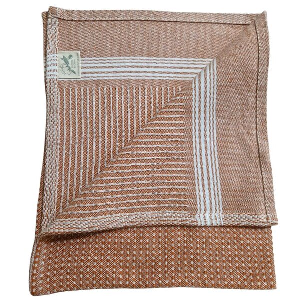 Cotton and Olive Tuana Cotton Hammam Hand Towel, Burnt Orange | Set of 2