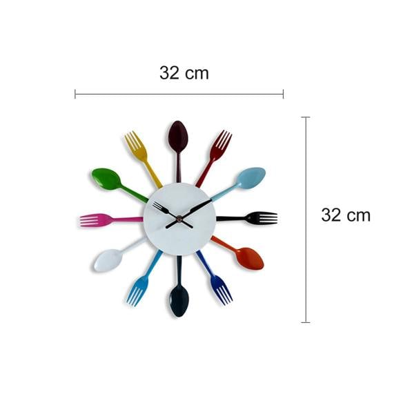 WALPLUS WC2044CU - Colourful Kitchen Cutlery Wall Clock