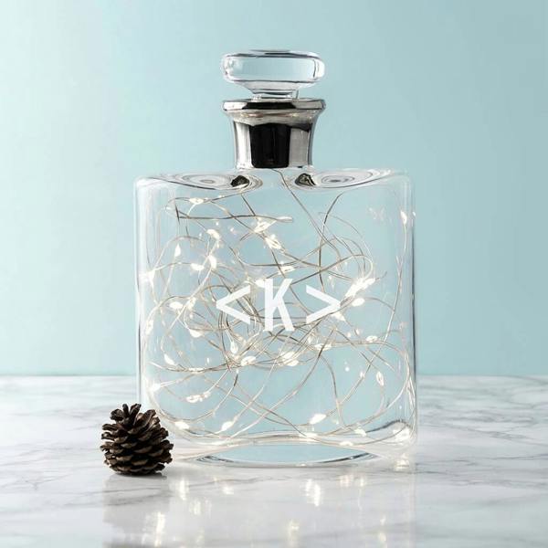Abode Home & Gifts Personalised Monogrammed Platinum Necked Decanter