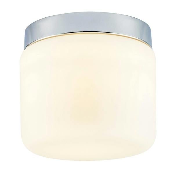 Modern Bathroom LED Ceiling Light in Polished Chrome with Glass Shade Image 4