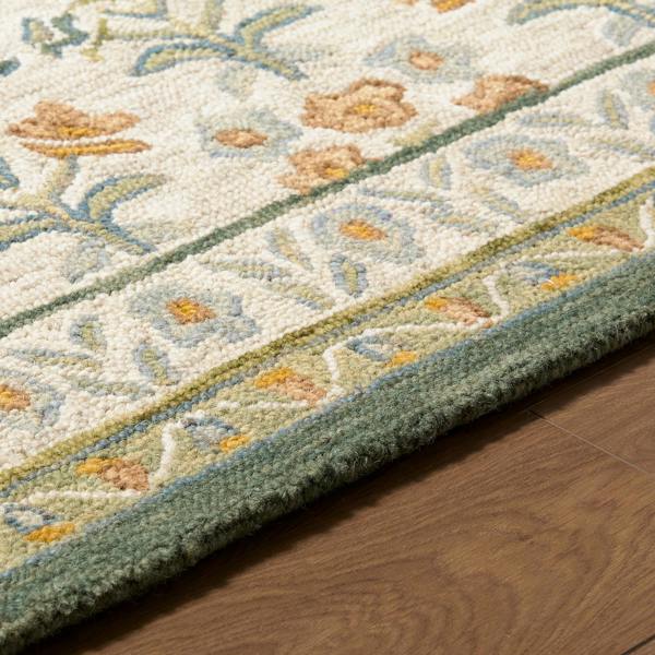 Livabliss Fairfax-Hand Tufted Yellow Green Beige Pink Wool Global Rug