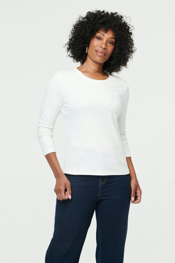 White | Slim Fit Long Sleeve T-Shirt