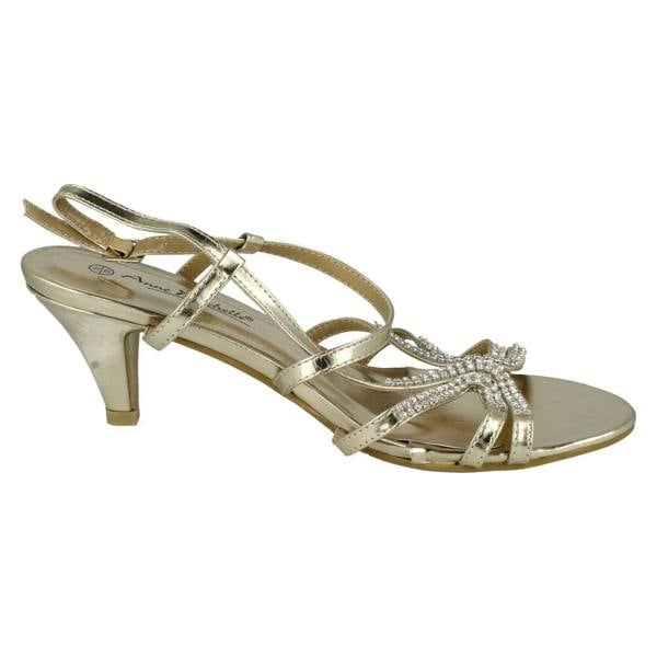 Anne Michelle Ladies Anne Michelle Diamante Detail Cross Over Heels