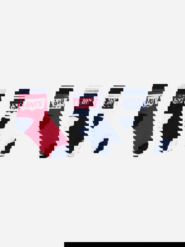 Levi's Kids Wear Levi's Boys Batwing Midcut Socks Set (3 Pack) in Navy