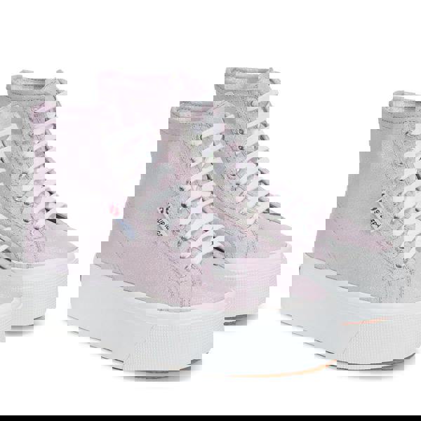 Superga Womens/Ladies 2708 Lamé High Tops - Pastel Lilla Iridescent - 