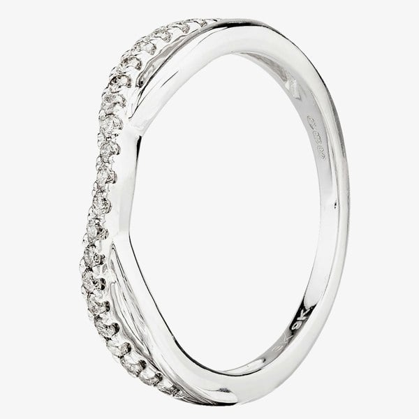 T. H. Baker 9ct White Gold 0.20ct Diamond Crossover Ring TH011763R