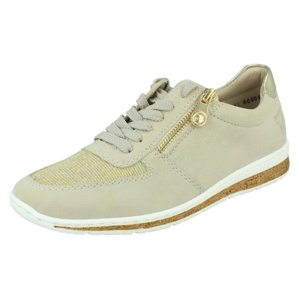 Rieker Ladies Rieker Casual Lace Up Trainers N5121 - Beige