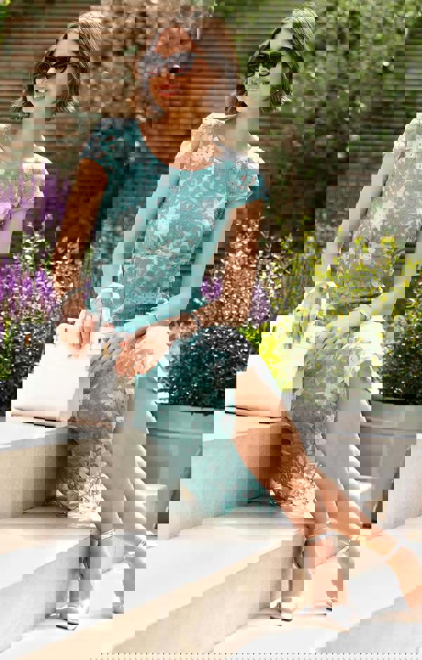 Alie Street London Charlotte Lace Dress - Antique Aqua