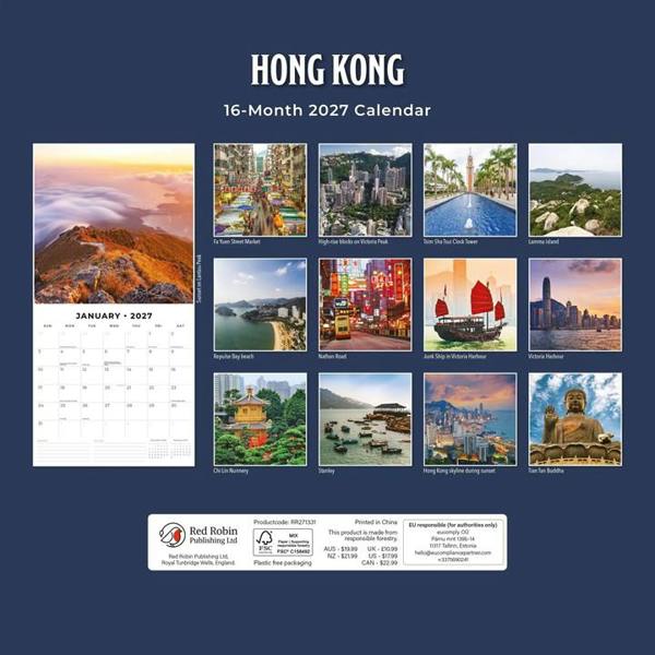 Asia Hong Kong Calendar 2027, Wall Calendars, Month To View, Travel, Gift