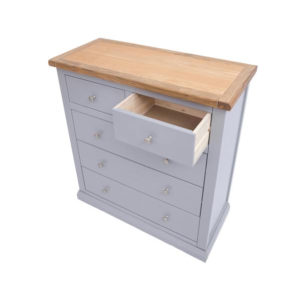 Cabinet Bits Rocca 5 Drawer Chest of Drawers Chrome Knob
