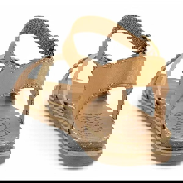 Blowfish Malibu Monti-B - Women's Tan Strappy Buckle Wedge Sandals