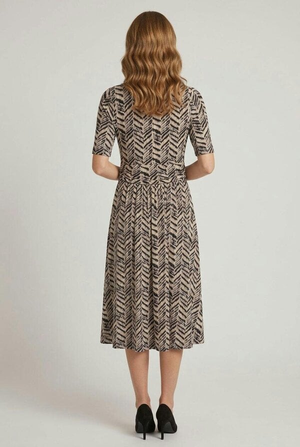 Izabel London Printed Faux Wrap Ruched Midi Dress