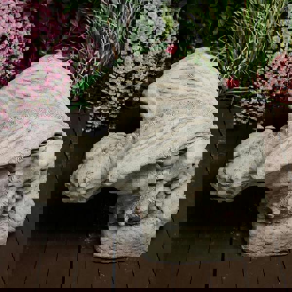 Large Stone Cast Gargoyle on Ball Garden Statue 