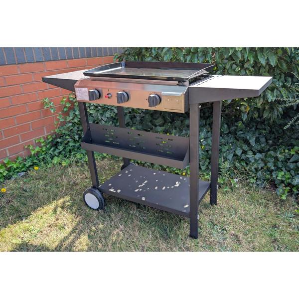 NJ Portable Camping 3 Burner Gas Grill BBQ with Foldable Stand