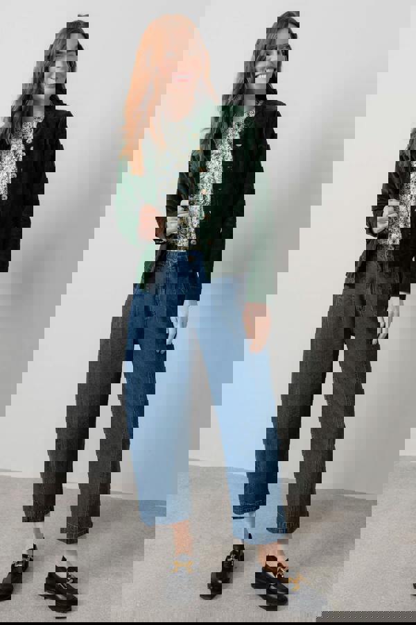 Lily & Me Rene Stretch Jumbo Cord Jacket Pine Green