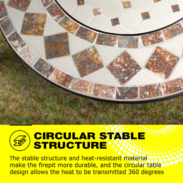 Centurion Supports KENNOCHA Extravagant Garden & Patio Heater Fire Pit Brazier, Coffee Table, Barbecue and Ice Bucket - Marble Finish