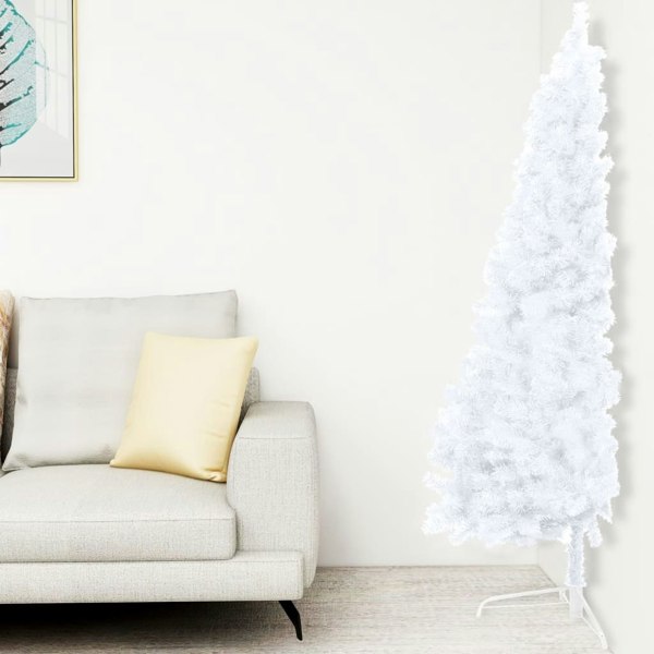 Berkfield Artificial Half Christmas Tree with Stand White 240 cm PVC