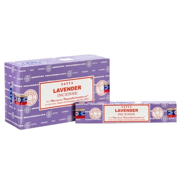 Serano Set of 12 Packets of Lavender Incense Sticks by Satya