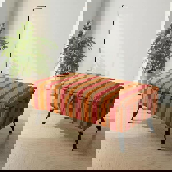 Contemporary storage bench with hinged lid and durable build